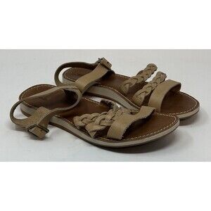 Olukai Kahiko Strappy Sandals Women’s 7 Tan Brown Leather Braided Beach Casual